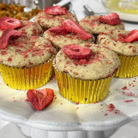 Sabrina Rudin's Tempeh Bolognese & Strawberry Swirl Muffins